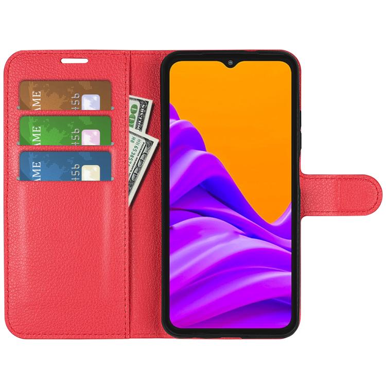 For Samsung Galaxy Xcover 7 Pro Litchi Texture Horizontal Flip Leather Phone Case with Holder