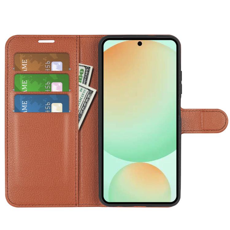 For Samsung Galaxy S25 FE 5G Litchi Texture Horizontal Flip Leather Phone Case with Holder