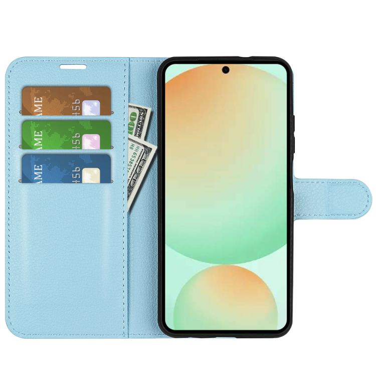 For Samsung Galaxy S25 FE 5G Litchi Texture Horizontal Flip Leather Phone Case with Holder