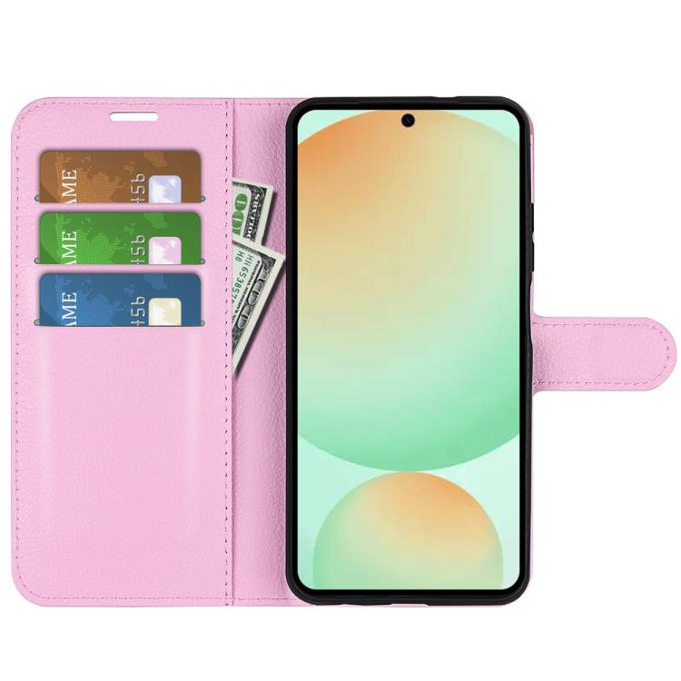 For Samsung Galaxy S25 FE 5G Litchi Texture Horizontal Flip Leather Phone Case with Holder