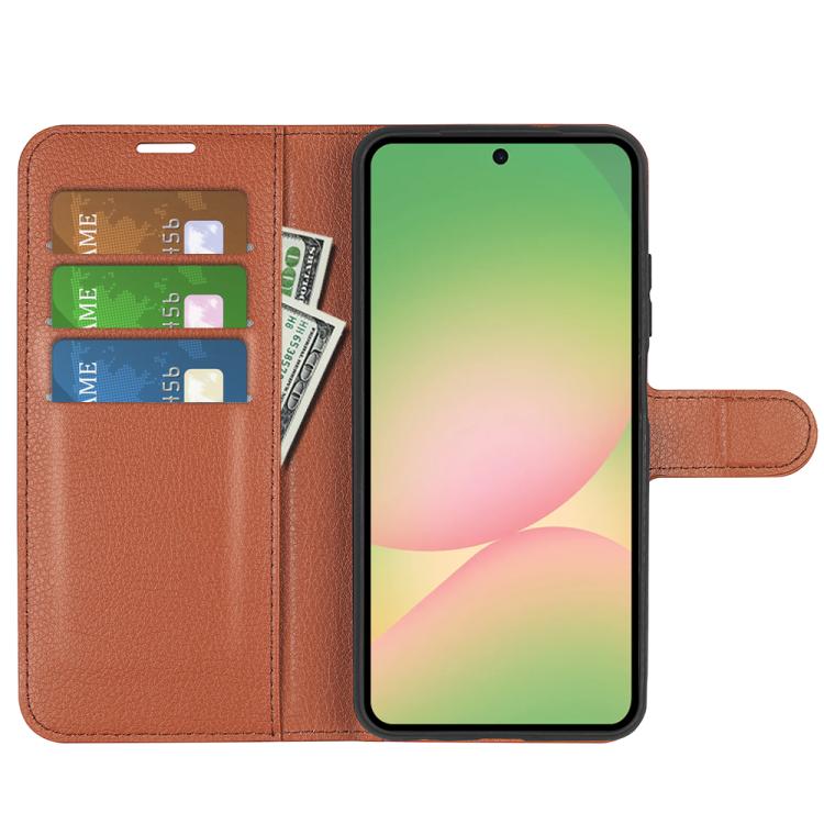 For Samsung Galaxy A57 5G Litchi Texture Horizontal Flip Leather Phone Case with Holder