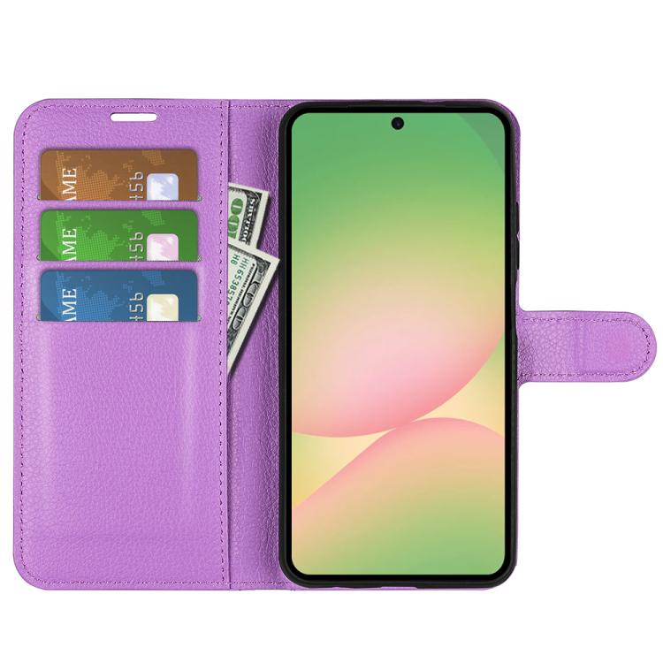 For Samsung Galaxy A57 5G Litchi Texture Horizontal Flip Leather Phone Case with Holder