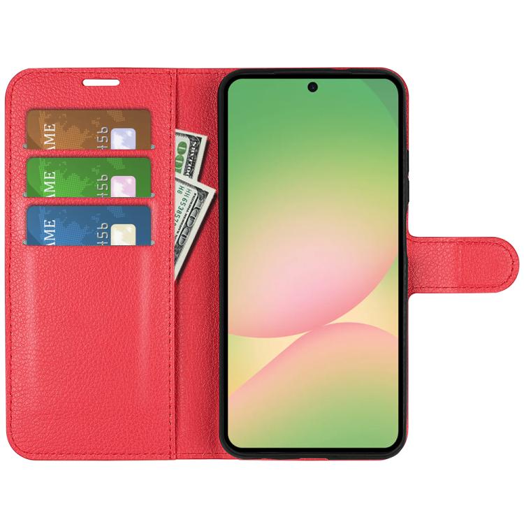 For Samsung Galaxy A57 5G Litchi Texture Horizontal Flip Leather Phone Case with Holder