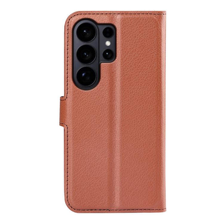 For Samsung Galaxy S26 Ultra 5G Litchi Texture Horizontal Flip Leather Phone Case with Holder