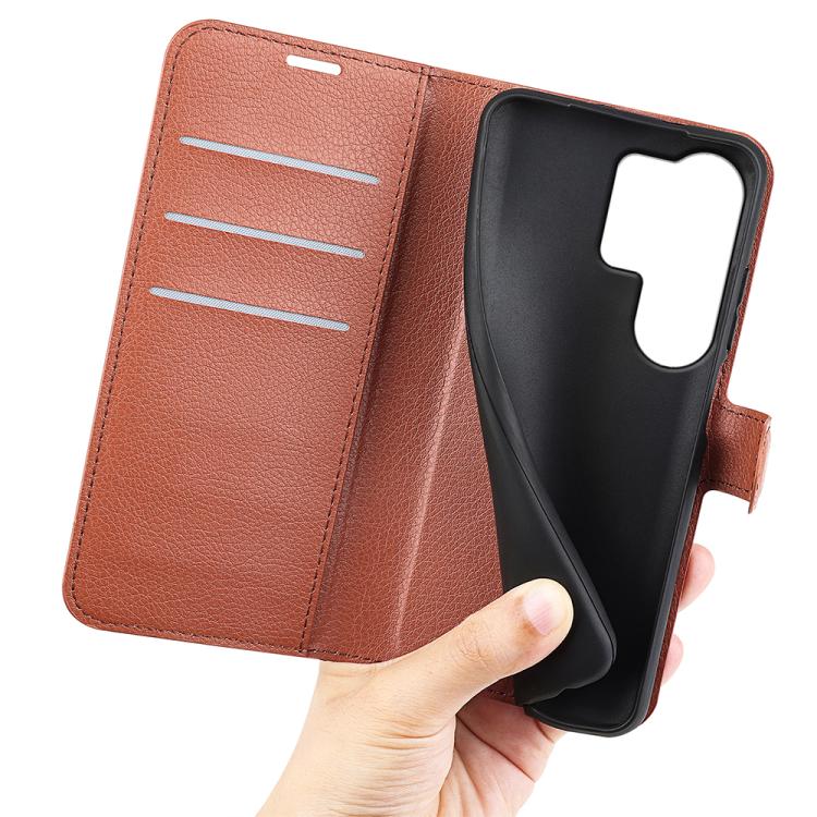 For Samsung Galaxy S26 Ultra 5G Litchi Texture Horizontal Flip Leather Phone Case with Holder