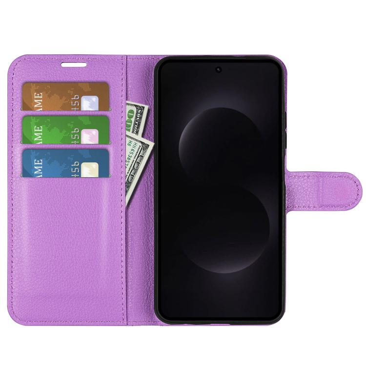 For Samsung Galaxy S26 Ultra 5G Litchi Texture Horizontal Flip Leather Phone Case with Holder