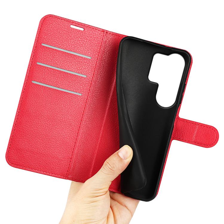 For Samsung Galaxy S26 Ultra 5G Litchi Texture Horizontal Flip Leather Phone Case with Holder