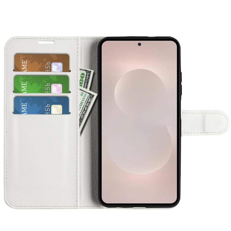 For Samsung Galaxy S26 Edge 5G Litchi Texture Horizontal Flip Leather Phone Case with Holder