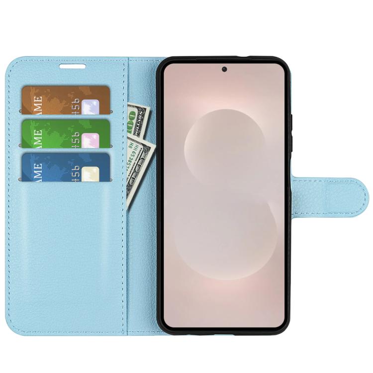 For Samsung Galaxy S26 Edge 5G Litchi Texture Horizontal Flip Leather Phone Case with Holder