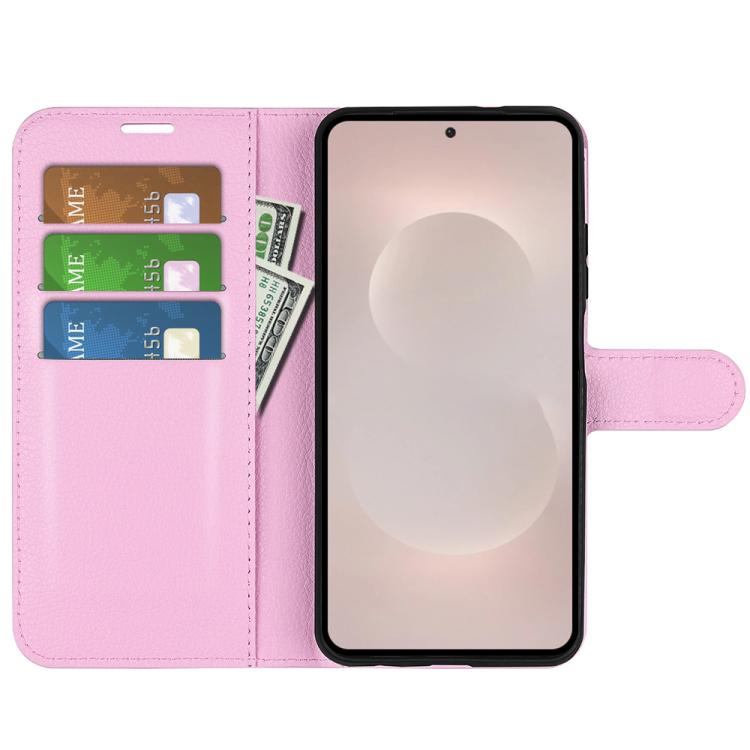 For Samsung Galaxy S26 Edge 5G Litchi Texture Horizontal Flip Leather Phone Case with Holder