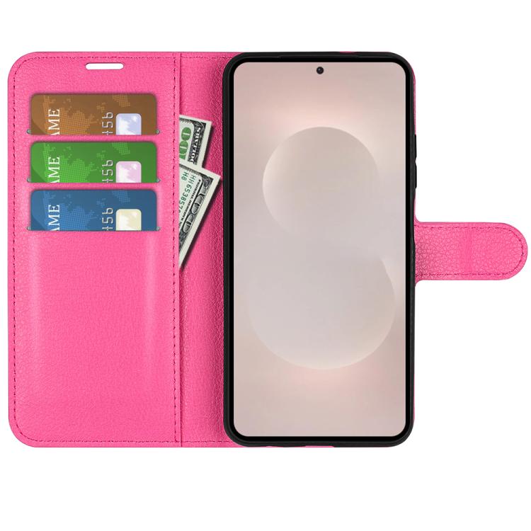 For Samsung Galaxy S26 Edge 5G Litchi Texture Horizontal Flip Leather Phone Case with Holder