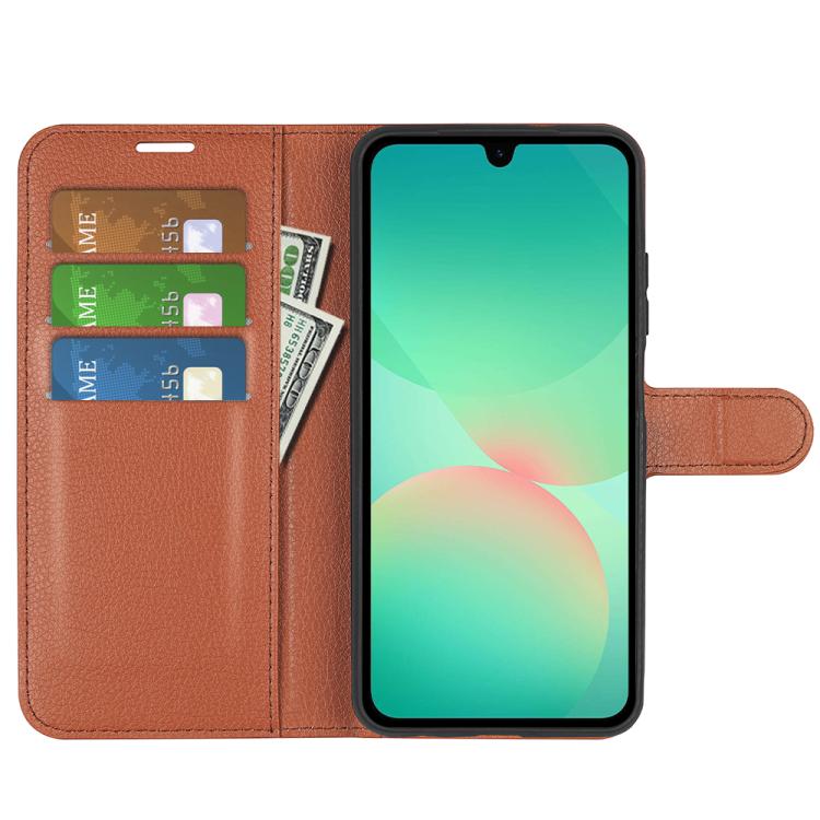 For Samsung Galaxy A27 5G Litchi Texture Horizontal Flip Leather Phone Case with Holder
