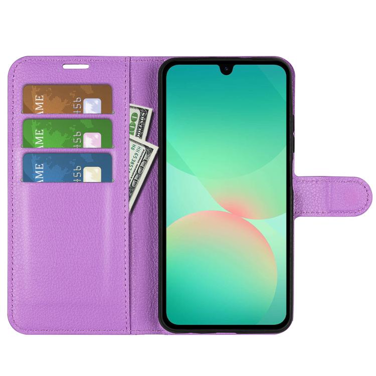 For Samsung Galaxy A27 5G Litchi Texture Horizontal Flip Leather Phone Case with Holder