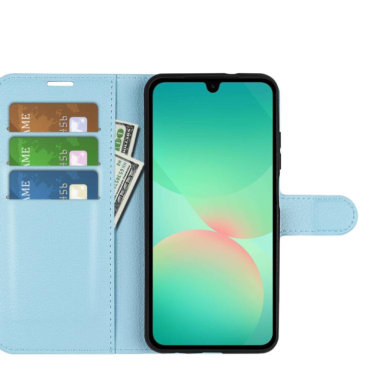 For Samsung Galaxy A27 5G Litchi Texture Horizontal Flip Leather Phone Case with Holder