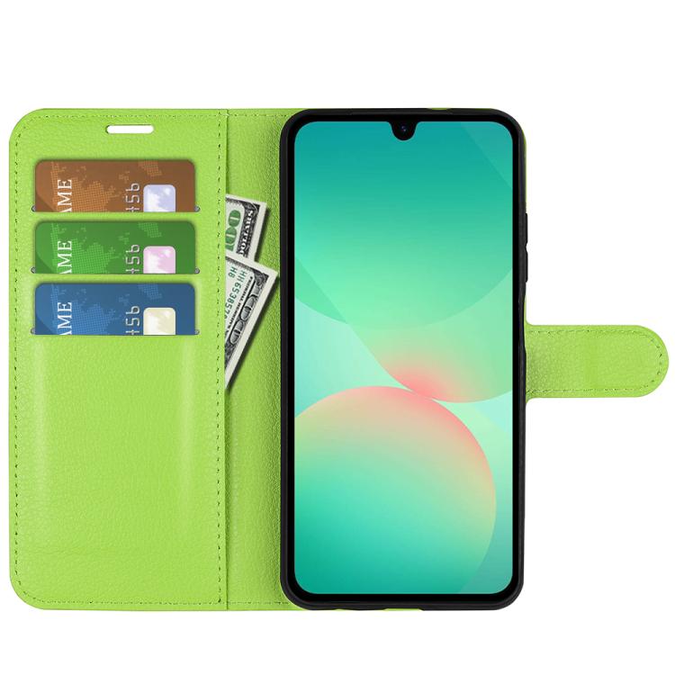 For Samsung Galaxy A27 5G Litchi Texture Horizontal Flip Leather Phone Case with Holder
