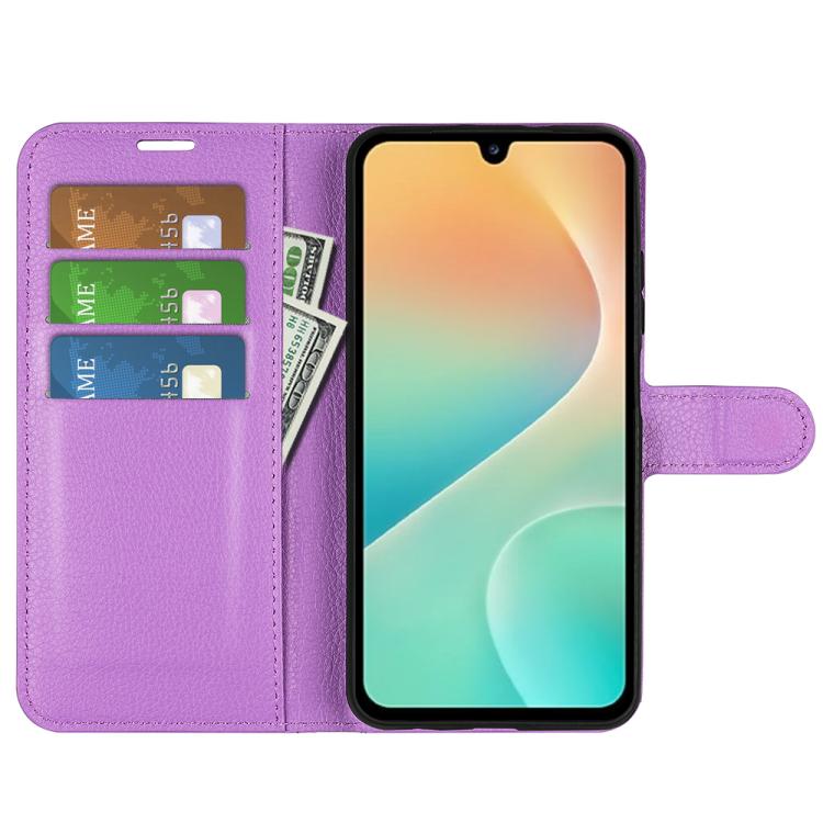 For Samsung Galaxy M36 5G / F36 5G Litchi Texture Horizontal Flip Leather Phone Case with Holder