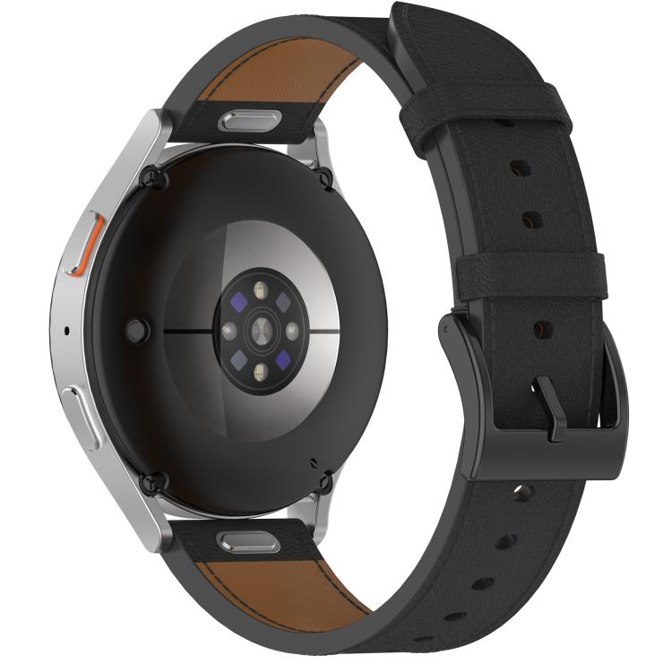 For Samsung Galaxy Watch 7 Press Button 20mm Leather Watch Band