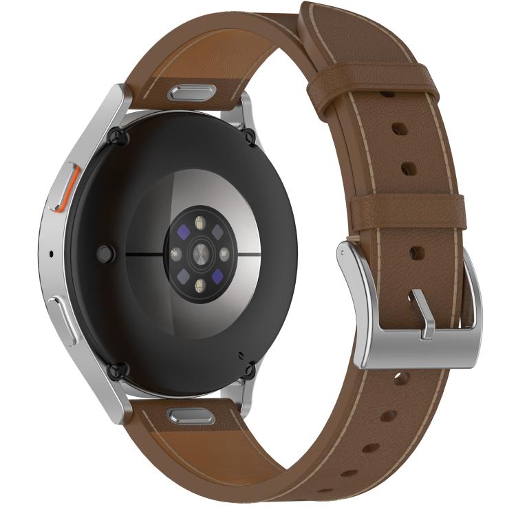 For Samsung Galaxy Watch 7 Press Button 20mm Leather Watch Band