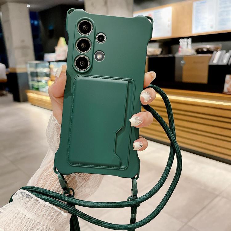 For Samsung Galaxy A52 Liquid TPU Card Bag Four Corner Shockproof Phone Case