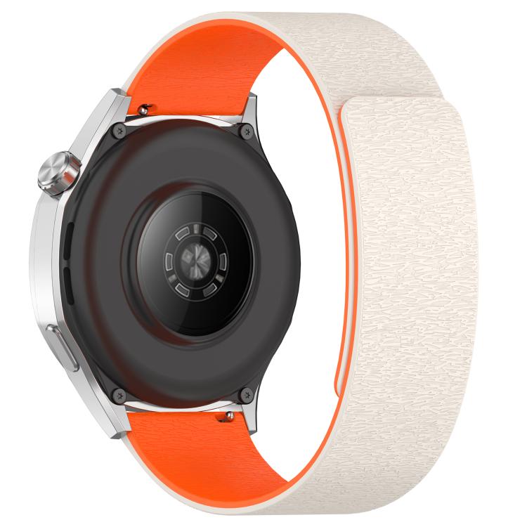 20mm Cloud Wood Grain Silicone Magnetic Watch Band