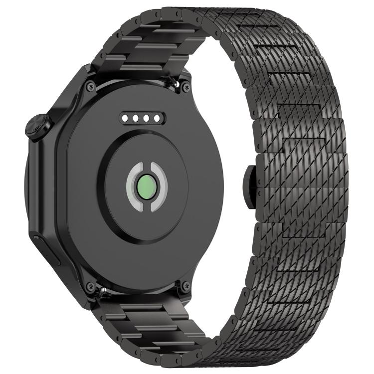 For OPPO Watch X2 Twill Texture Stainless Steel Metal Watch Band