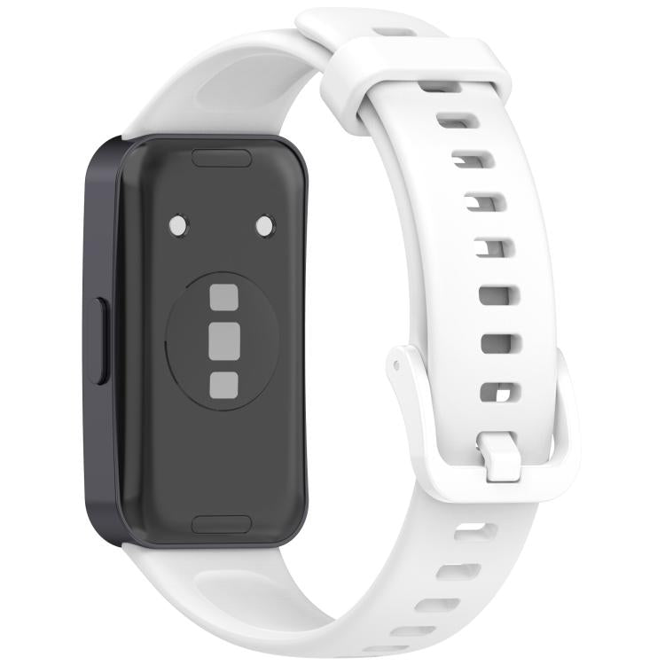 For Huawei Band 10 / 10 NFC / 9 / 9 NFC Metal Head Color Buckle Silicone Watch Band