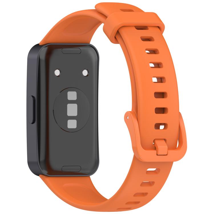 For Huawei Band 10 / 10 NFC / 9 / 9 NFC Metal Head Color Buckle Silicone Watch Band