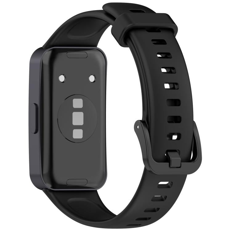 For Huawei Band 10 / 10 NFC / 9 / 9 NFC Metal Head Color Buckle Silicone Watch Band