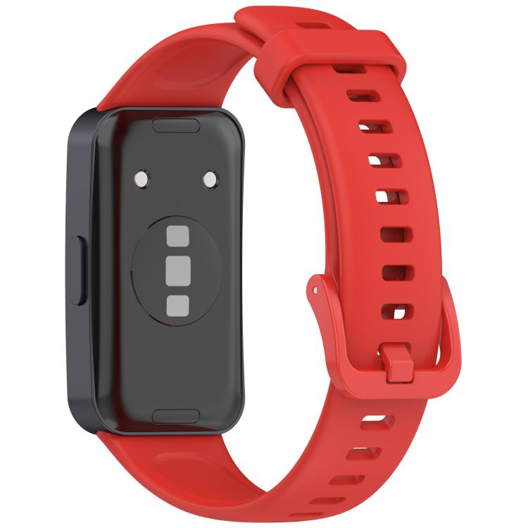 For Huawei Band 10 / 10 NFC / 9 / 9 NFC Metal Head Color Buckle Silicone Watch Band