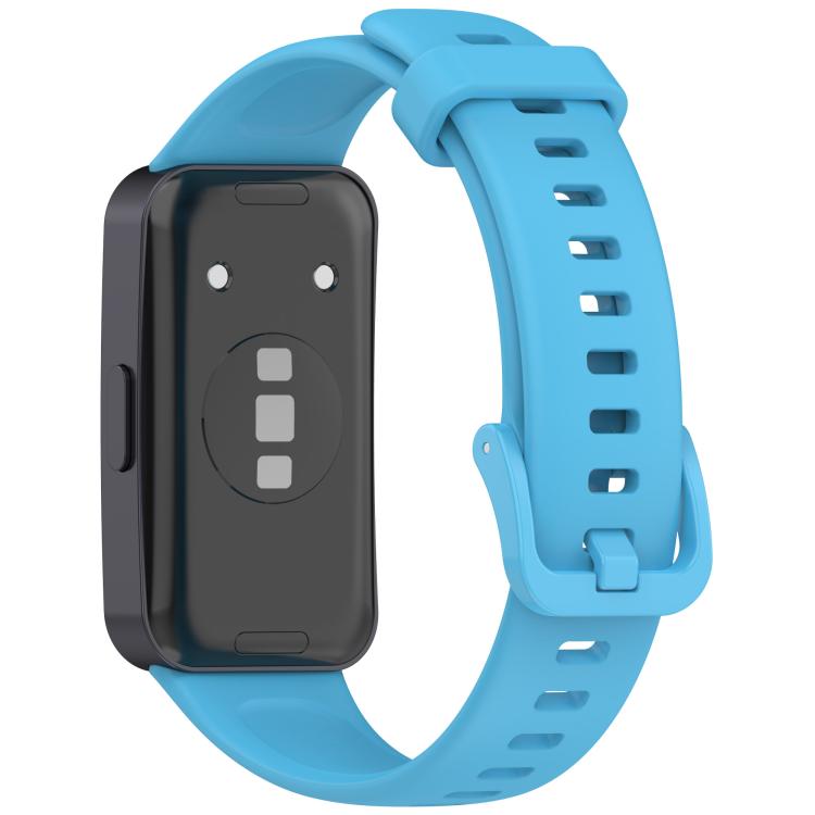 For Huawei Band 10 / 10 NFC / 9 / 9 NFC Metal Head Color Buckle Silicone Watch Band