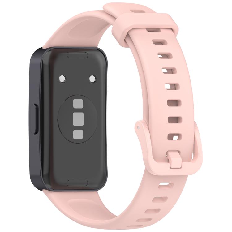 For Huawei Band 10 / 10 NFC / 9 / 9 NFC Metal Head Color Buckle Silicone Watch Band
