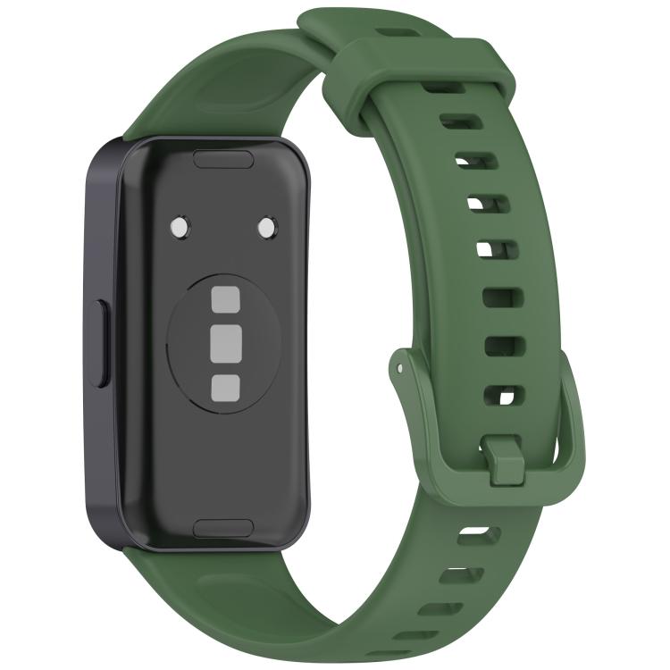 For Huawei Band 10 / 10 NFC / 9 / 9 NFC Metal Head Color Buckle Silicone Watch Band