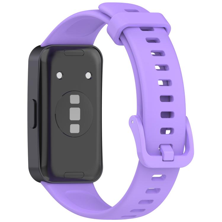 For Huawei Band 10 / 10 NFC / 9 / 9 NFC Metal Head Color Buckle Silicone Watch Band