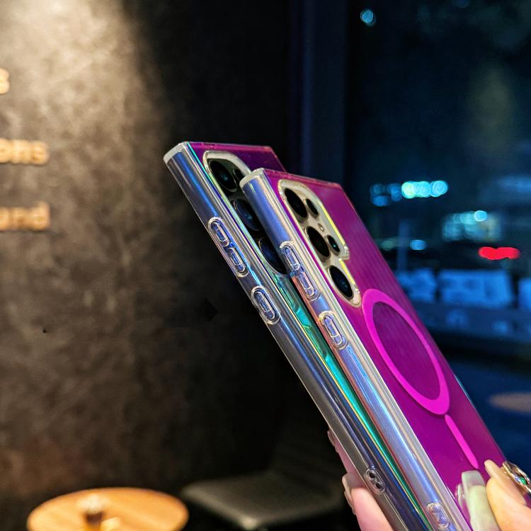 For Samsung Galaxy S25 Ultra 5G Laser Texture MagSafe Shockproof Phone Case