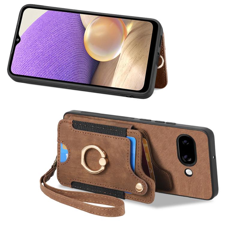 For Google Pixel 9a Retro Skin-feel Ring Multi-card Wallet Phone Case