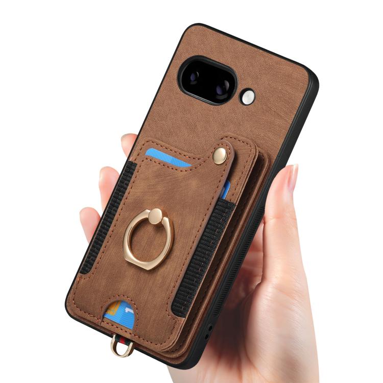 For Google Pixel 9a Retro Skin-feel Ring Multi-card Wallet Phone Case