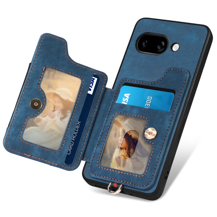 For Google Pixel 9a Retro Skin-feel Ring Multi-card Wallet Phone Case