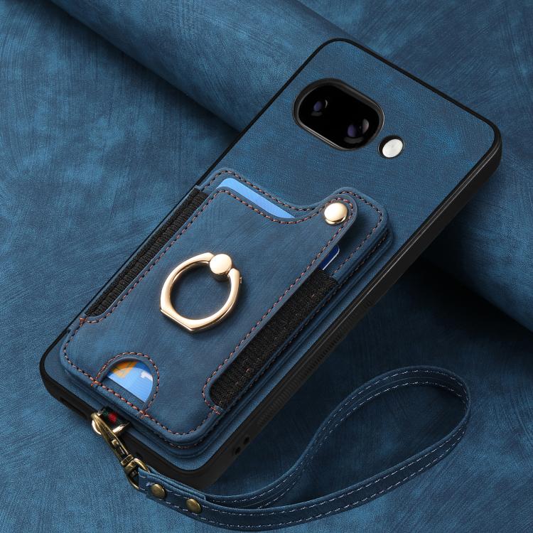 For Google Pixel 9a Retro Skin-feel Ring Multi-card Wallet Phone Case