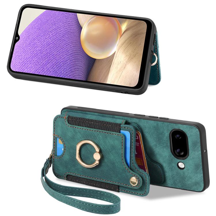 For Google Pixel 9a Retro Skin-feel Ring Multi-card Wallet Phone Case
