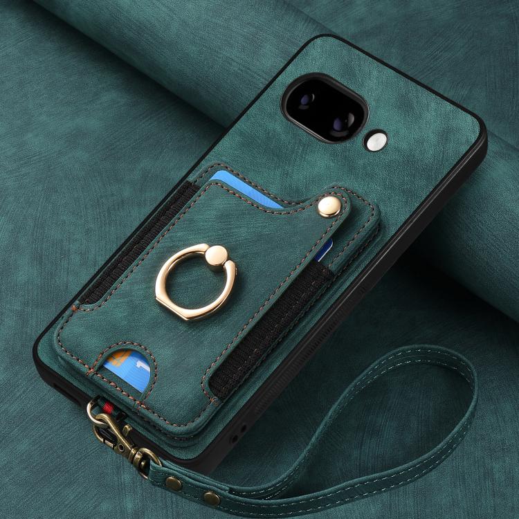 For Google Pixel 9a Retro Skin-feel Ring Multi-card Wallet Phone Case