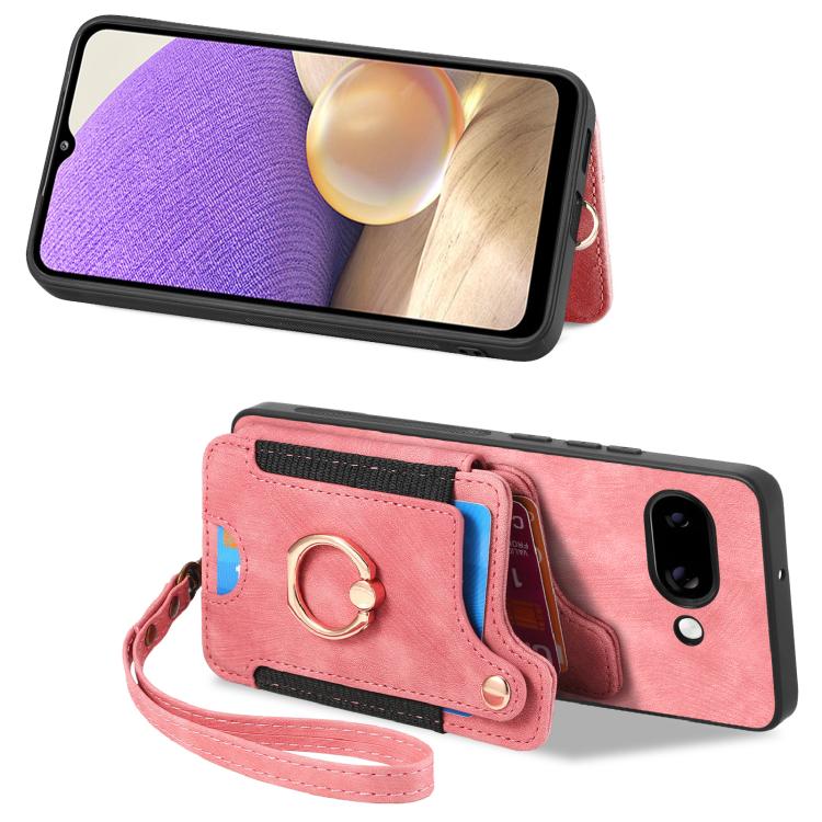 For Google Pixel 9a Retro Skin-feel Ring Multi-card Wallet Phone Case