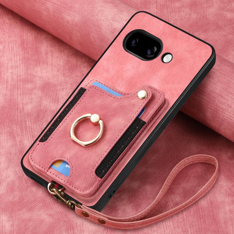For Google Pixel 9a Retro Skin-feel Ring Multi-card Wallet Phone Case