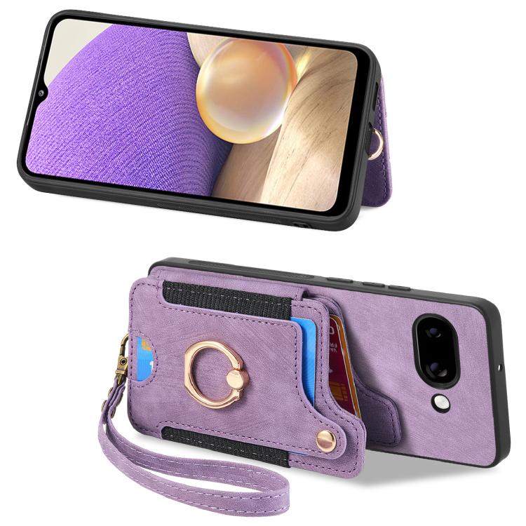 For Google Pixel 9a Retro Skin-feel Ring Multi-card Wallet Phone Case