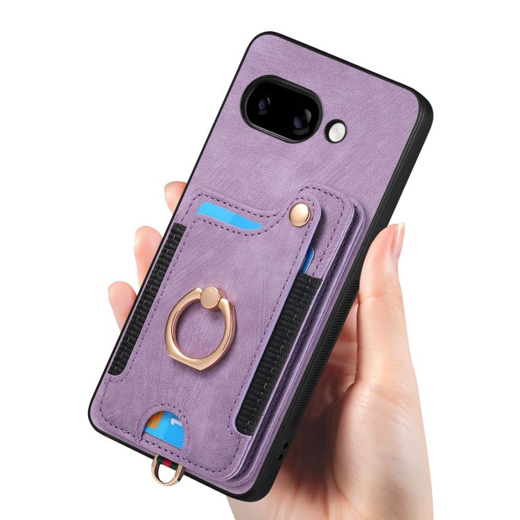 For Google Pixel 9a Retro Skin-feel Ring Multi-card Wallet Phone Case