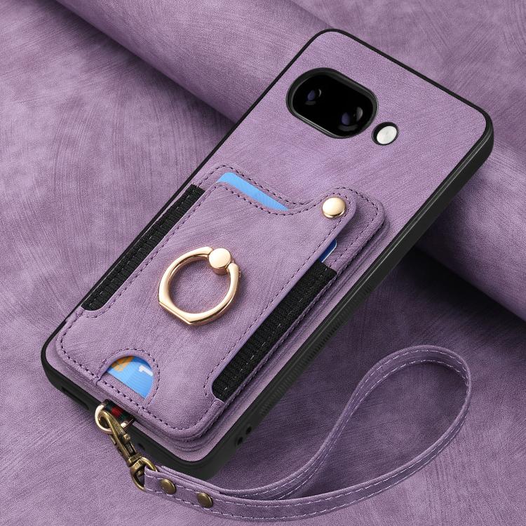 For Google Pixel 9a Retro Skin-feel Ring Multi-card Wallet Phone Case