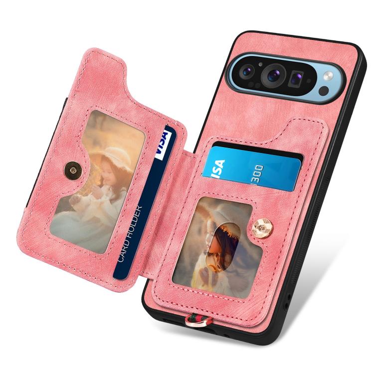 For Google Pixel 9 Pro XL Retro Skin-feel Ring Multi-card Wallet Phone Case