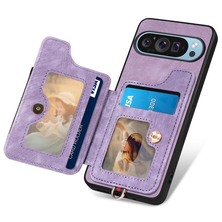 For Google Pixel 9 Pro XL Retro Skin-feel Ring Multi-card Wallet Phone Case