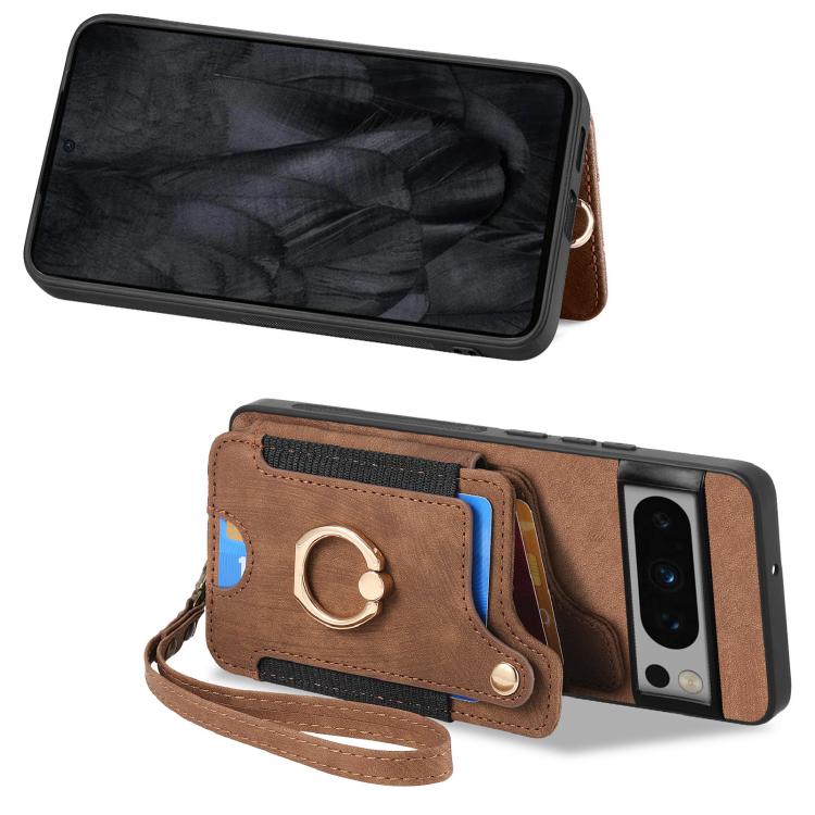 For Google Pixel 8 Pro Retro Skin-feel Ring Multi-card Wallet Phone Case