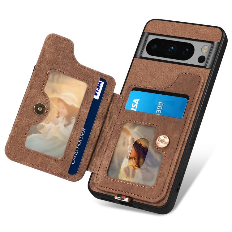 For Google Pixel 8 Pro Retro Skin-feel Ring Multi-card Wallet Phone Case