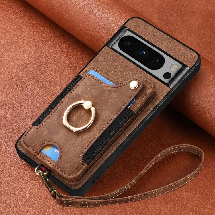 For Google Pixel 8 Pro Retro Skin-feel Ring Multi-card Wallet Phone Case